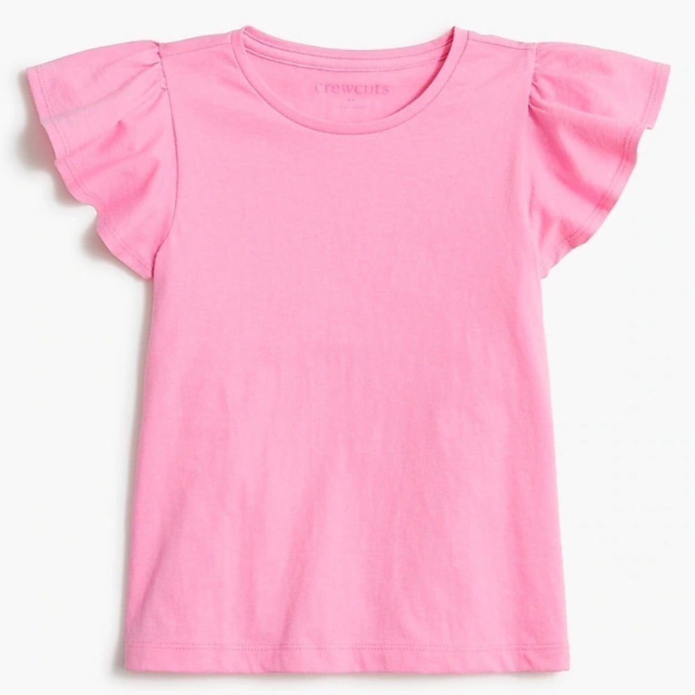 J Crew Girls' ruffle-shoulder tee Item BP675